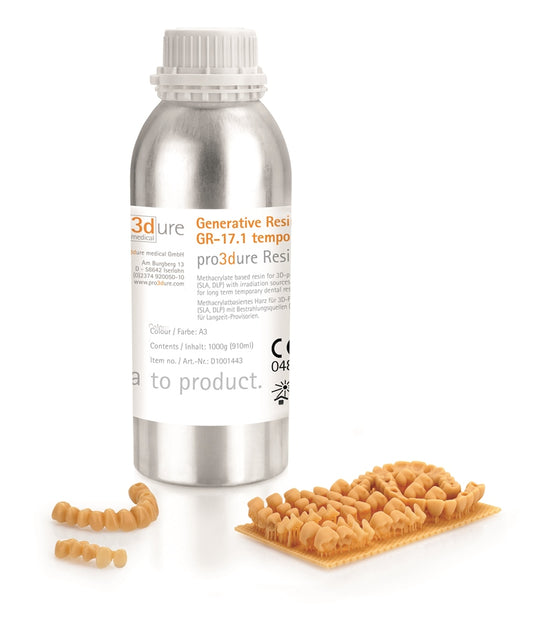 Pro3dure GR-17/GR-17.1: resina 3D certificata biocompatibile Pro3Dure per provvisori