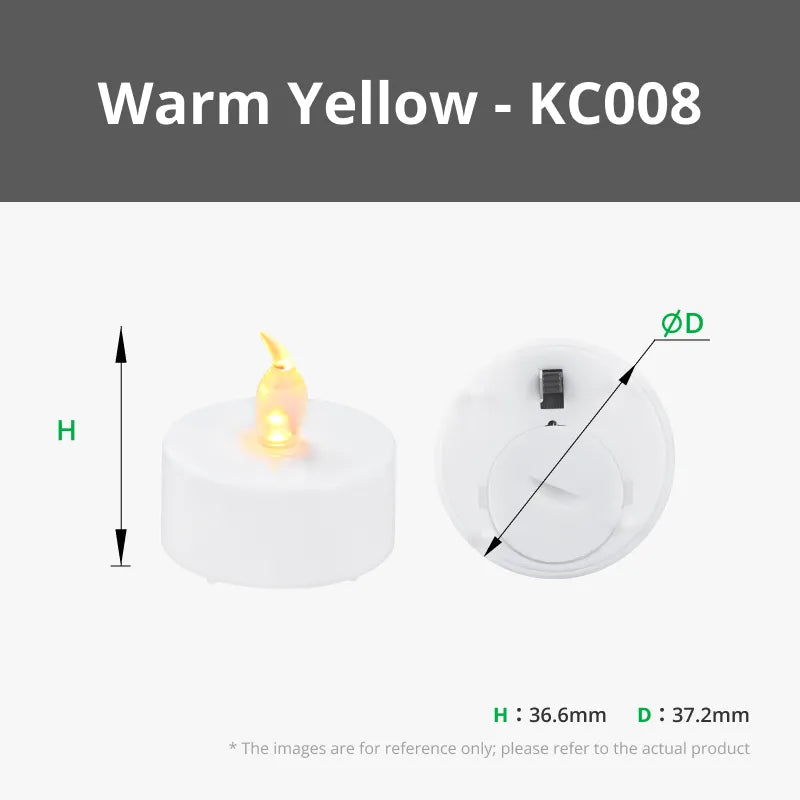 LED flame team tea light candle set 12pcs