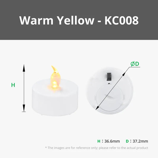 LED flame team tea light candle set 12pcs