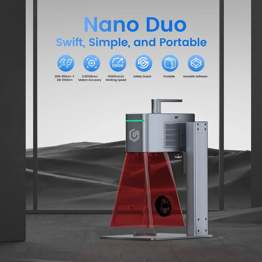Längerer Nano Duo 20W Diode + 2W IR Tragbarer KI-Lasergravierer