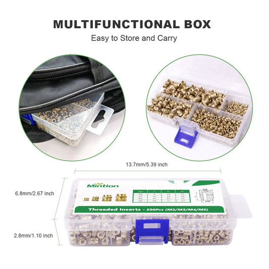 Mintion Set di inserti filettati assortiti Mintion - 500 pezzi