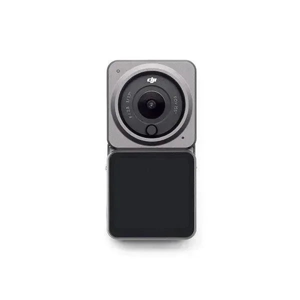 Videocamera compatta DJI Action 2 Dual-Screen Combo vista frontale, doppio display.