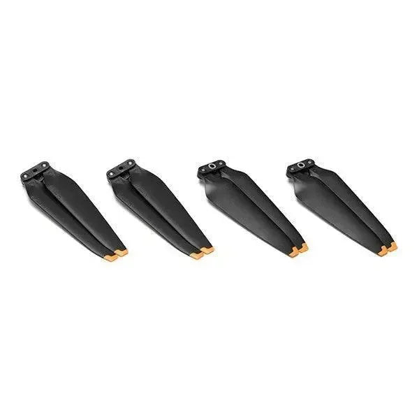 Set di quattro eliche nere a basso rumore per drone DJI Mavic 3 su sfondo bianco.