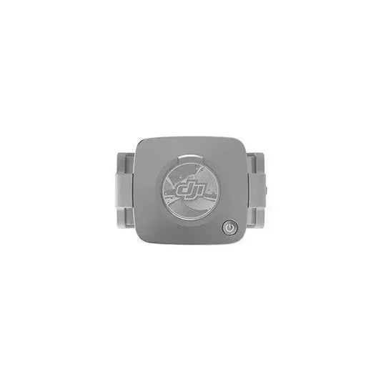 Clip luminoso per smartphone DJI OM, vista frontale con tasto di accensione, accessorio droni