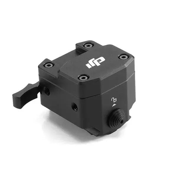 Adattatore universale per impugnature DJI Ronin 4D, componente nero con leve e viti visibili.