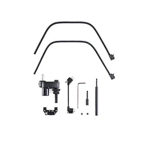 Kit motore focus Zenmuse X9 per droni DJI, completo di accessori e ingranaggi.
