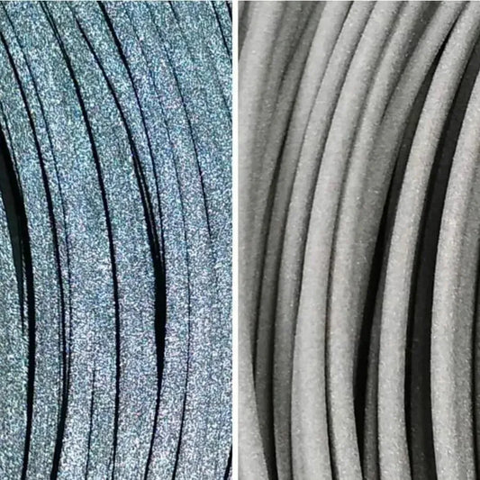 Filamento 3D effetto riflettente grigio per stampanti 3D, dettaglio texture spooled