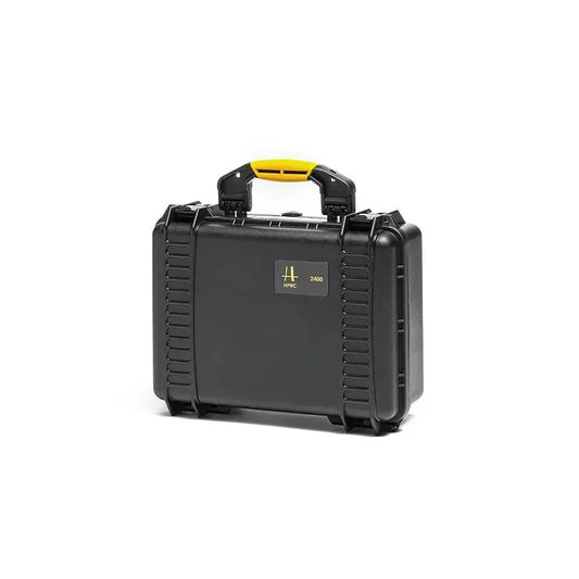 Valigia rigida HPRC 2400 nera per drone DJI Mavic 3, con manico giallo, protezione trasporto