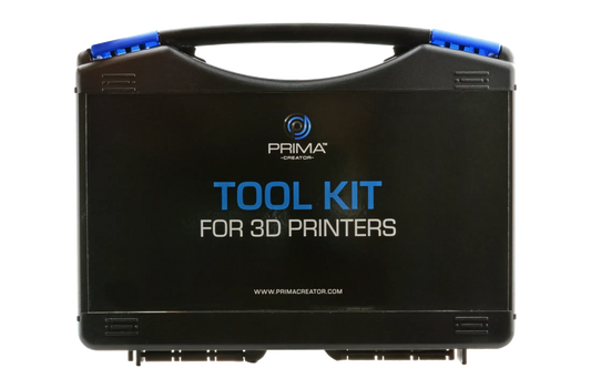 Valigetta kit strumenti per stampanti 3D, nera con manico e scritta Tool Kit for 3D printers