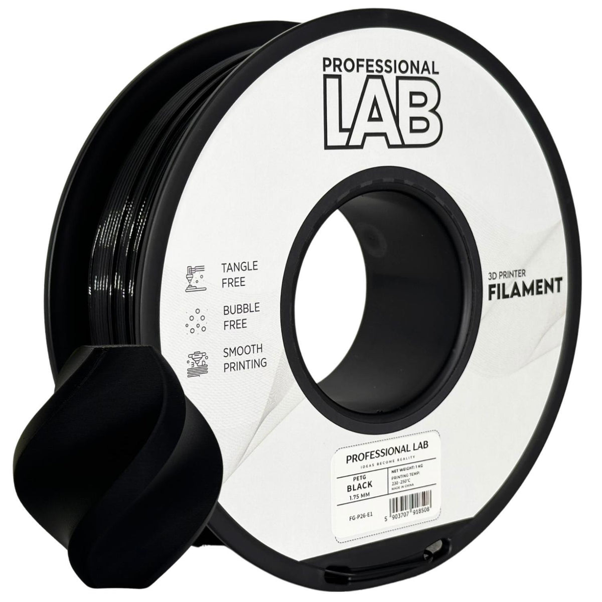 Filamento PETG Professional Lab – Nero 1 kg, 1,75 mm