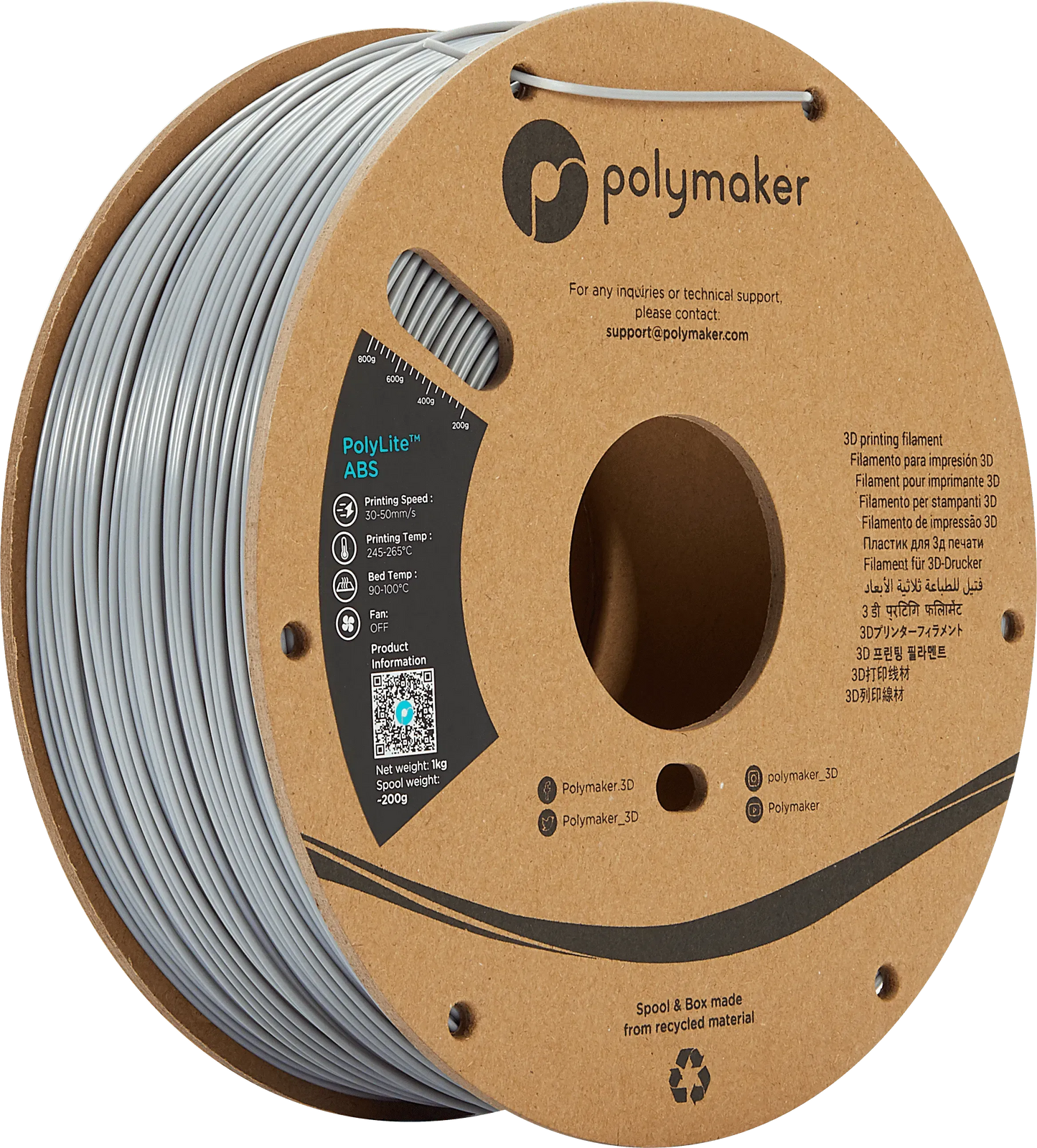 POLYMAKER POLYLITE ABS 1.75mm/1KG - 3Digital | Droni e Stampanti 3D