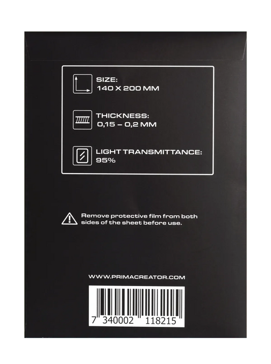 PRIMACREATOR FEP FILM SHEETS FOR 3D PRINTERS - 140 X 200 MM - 5-PACK - 3Digital | Droni e Stampanti 3D