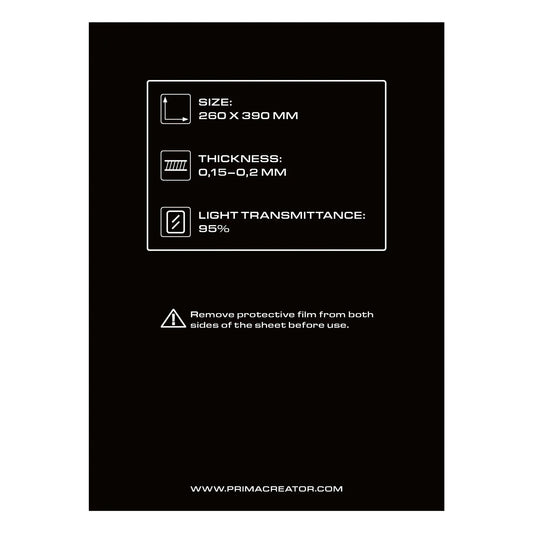 PRIMACREATOR NFEP FILM SHEET FOR 3D PRINTERS - 260 X 390 MM - 3Digital | Droni e Stampanti 3D