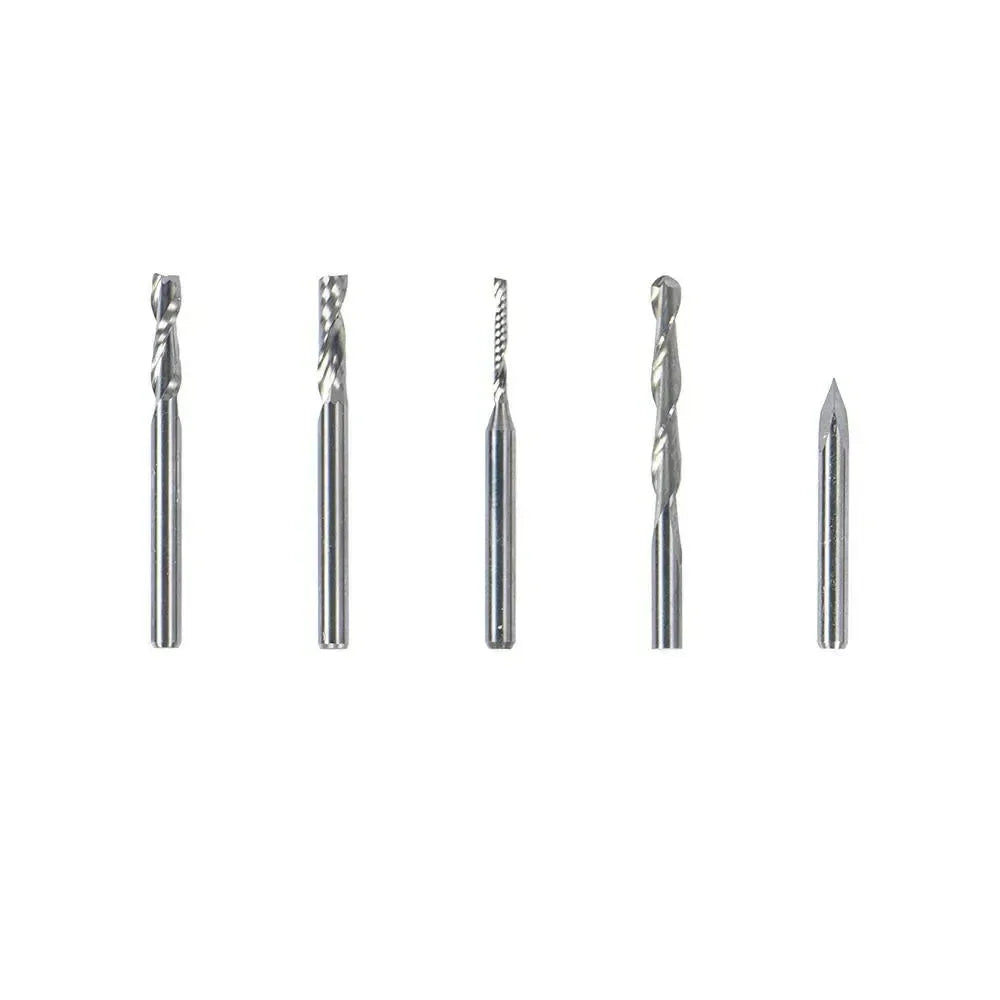 Set di 5 punte CNC per incisione e taglio per stampanti 3D e lavorazioni di precisione