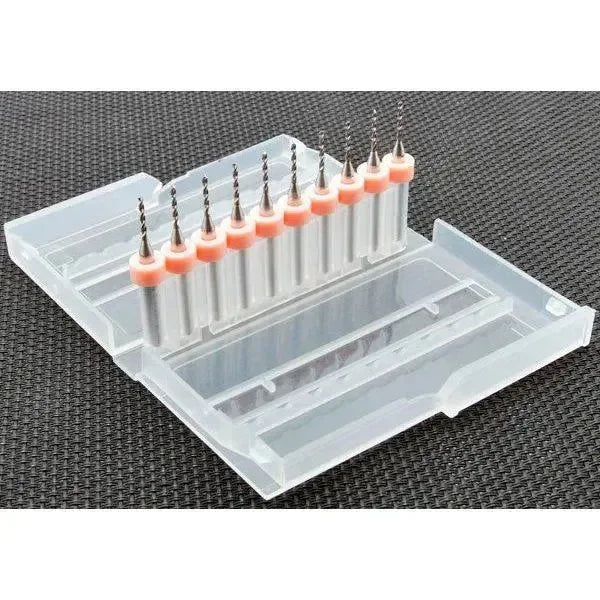 Set 10 punte 1,2 mm per foratura PCB in scatola trasparente, accessori stampanti 3D
