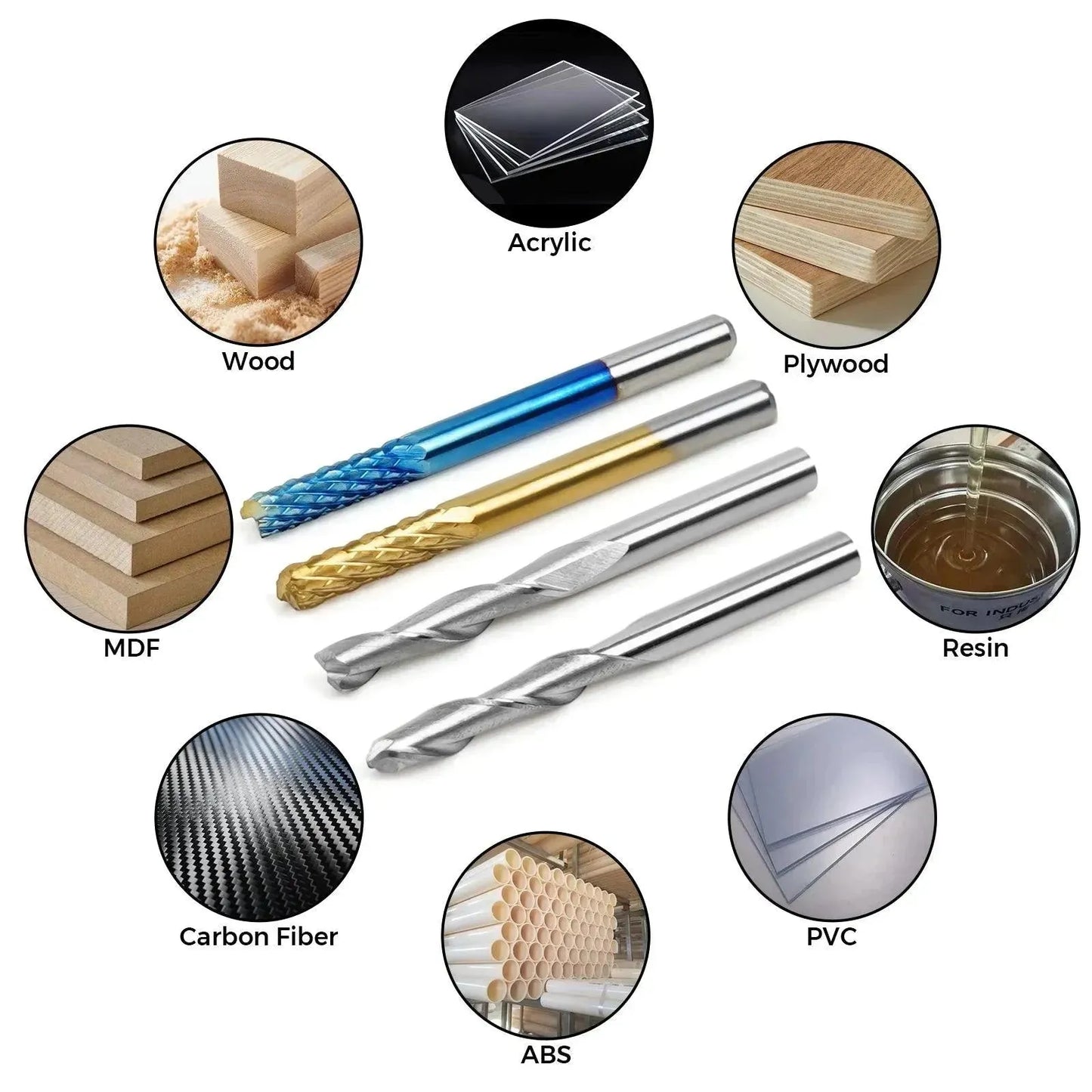 Set 40 Pezzi Punte Fresa CNC - TwoTrees - 3Digital | Droni e Stampanti 3D