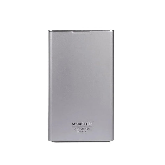 Purificatore d'aria Snapmaker per stampante 3D, design grigio moderno, vista frontale.