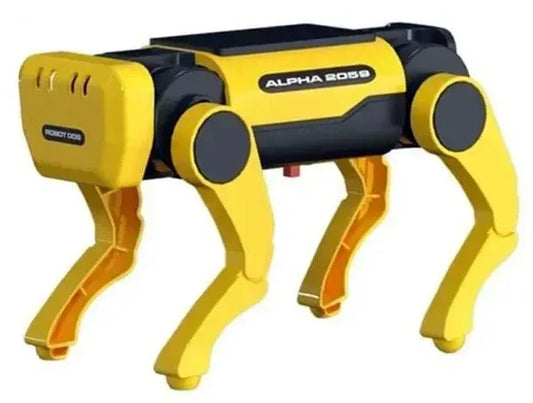 Cane robotico giallo a quattro zampe in kit, Alpha 2050, giocattolo educativo STEM