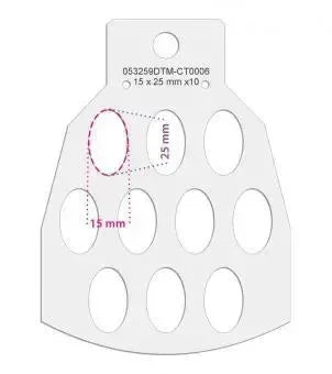 Vassoio sagomato con 10 fori ovali, dimensioni 15x25 mm, accessorio per stampa 3D