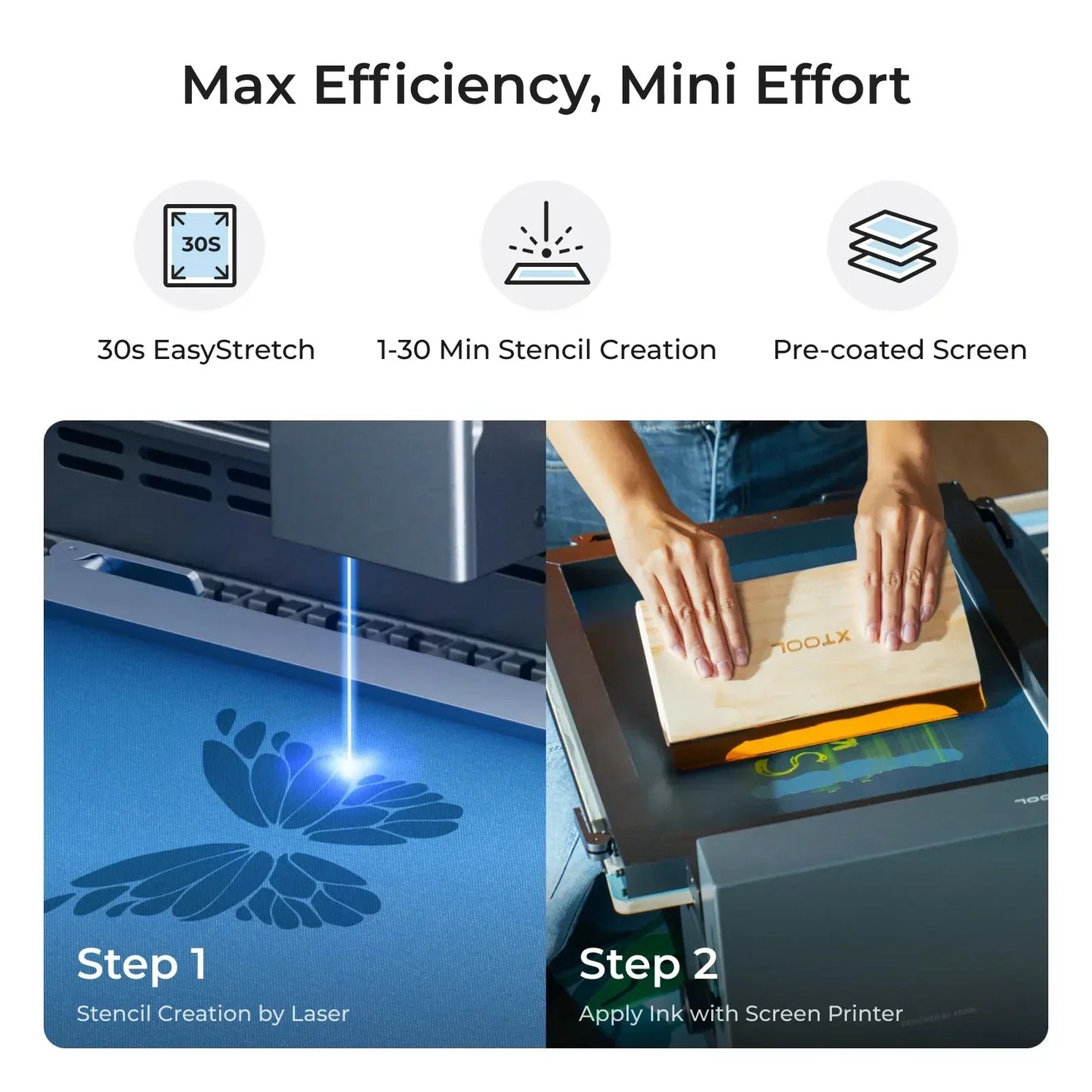 Stampante serigrafica xTool con telaio piccolo per serie M