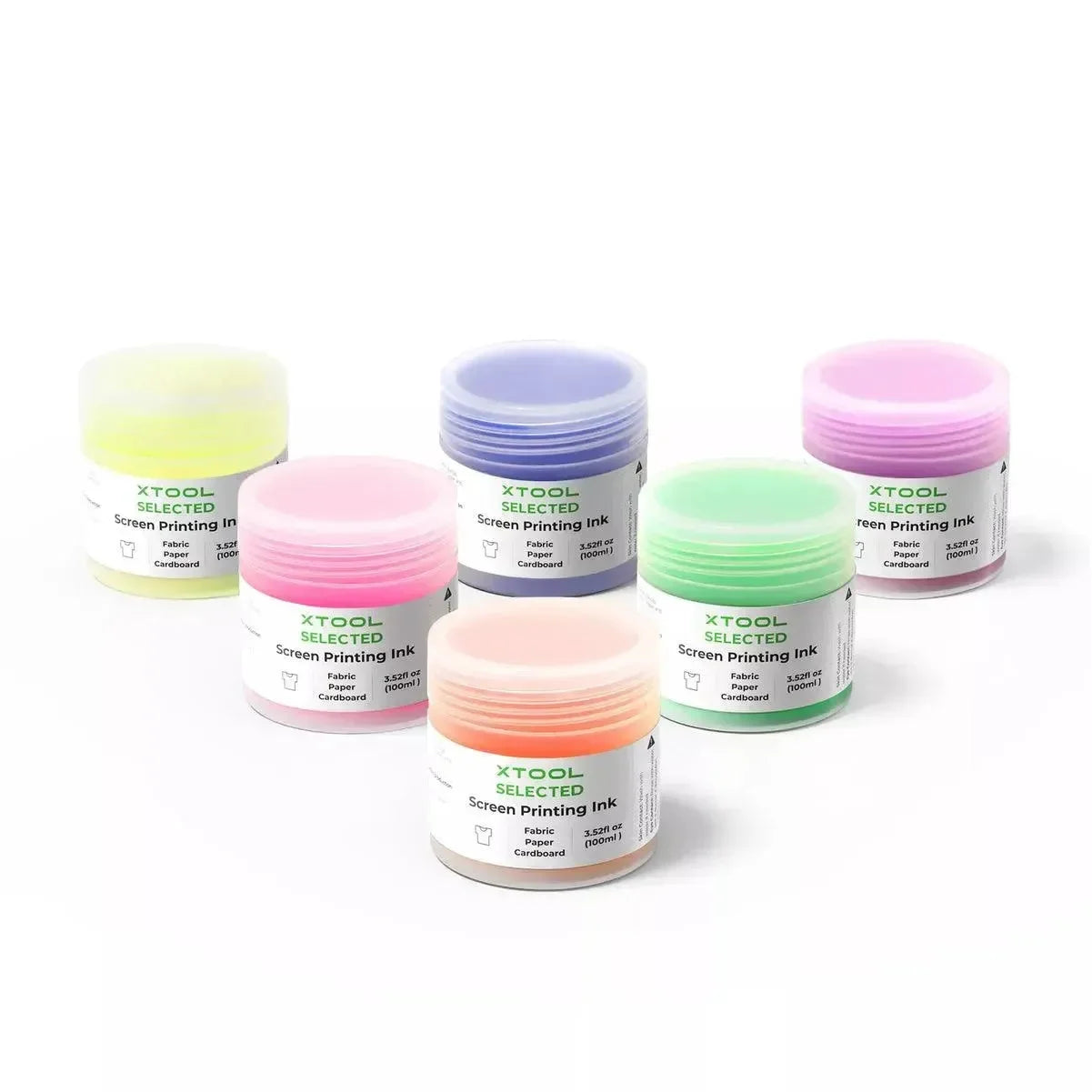 XTOOL FLUORESCENT COLOR SCREEN PRINTING INK SET - 6 COLORS - 3Digital | Droni e Stampanti 3D
