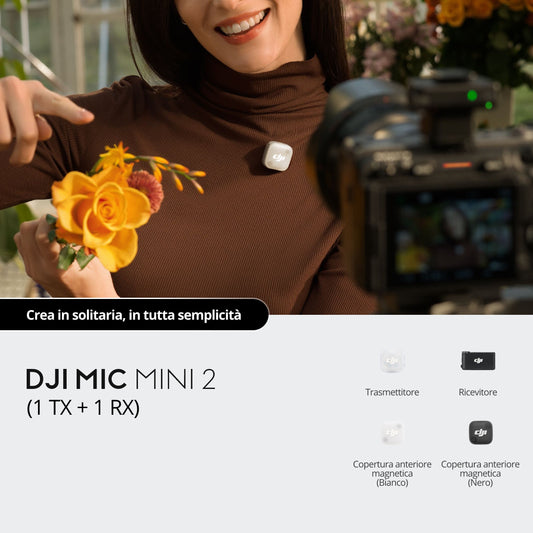 DJI Mic Mini 2 (2 TX + 1 RX mobile + Custodia di ricarica) - 3Digital | Droni e Stampanti 3D