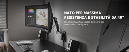 Supporto Monitor Muro per Monitor 17-49 Pollici, fino a 20kg, VESA 75/100 mm
