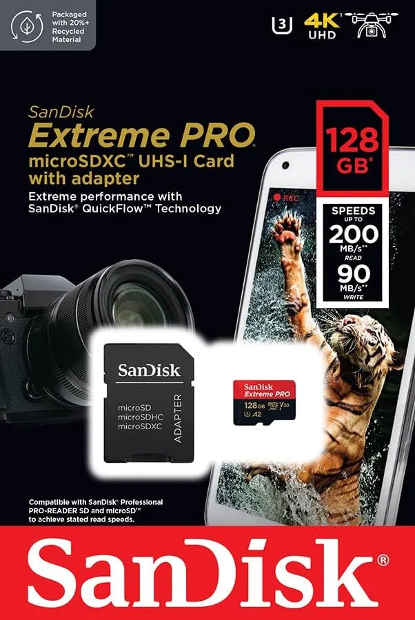 micro-SD Sandisk Extreme PRO 128GB - 3Digital | Droni e Stampanti 3D