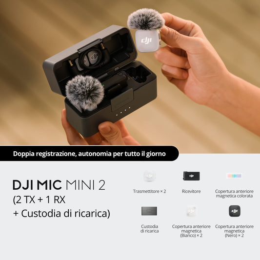 DJI MIC MINI 2 (1 TX+I RX) - 3Digital | Droni e Stampanti 3D