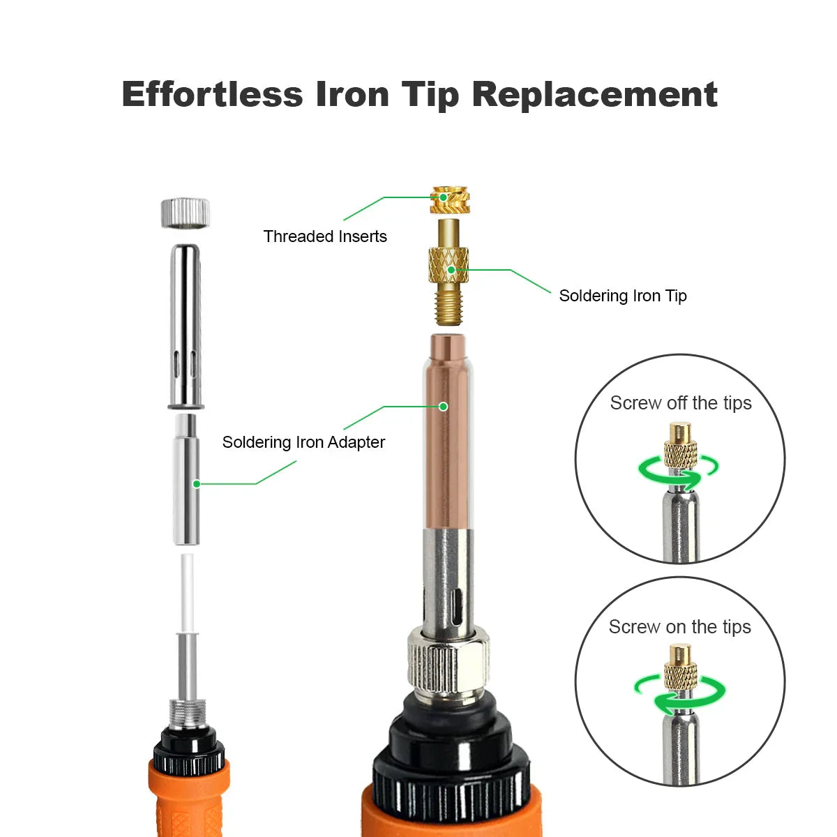 Mintion Punte per inserti termoretraibili Mintion e inserti filettati
