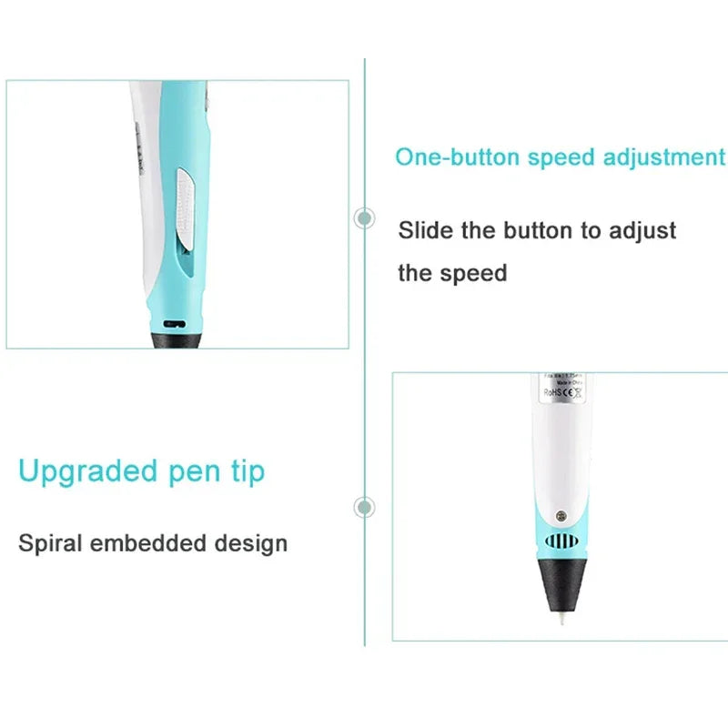 3D Pen with Travel Case and Filaments