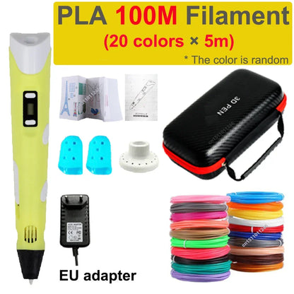 3D Pen with Travel Case and Filaments