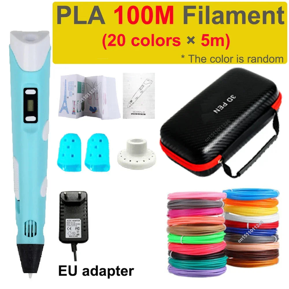 3D Pen with Travel Case and Filaments