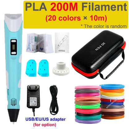 3D Pen with Travel Case and Filaments