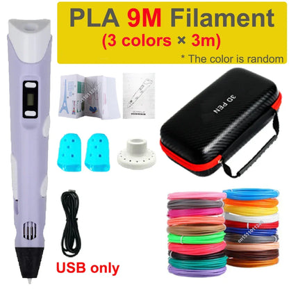 3D Pen with Travel Case and Filaments