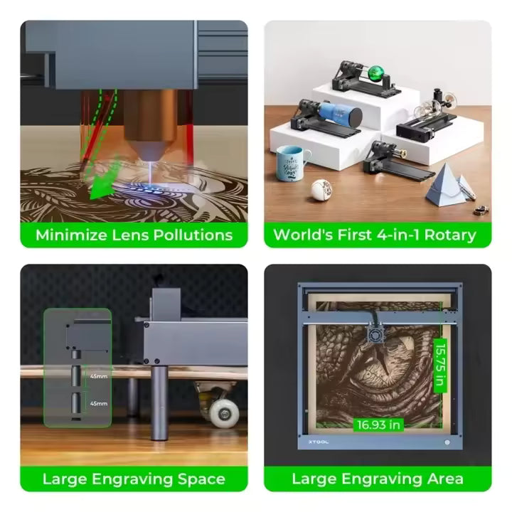 XTOOL D1 Pro 20W+2W IR Golden Red con accessori - Usato