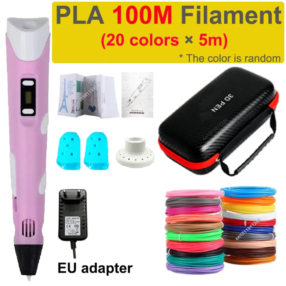 3D Pen with Travel Case and Filaments