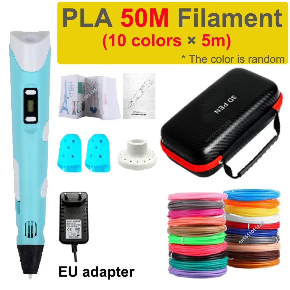 3D Pen with Travel Case and Filaments