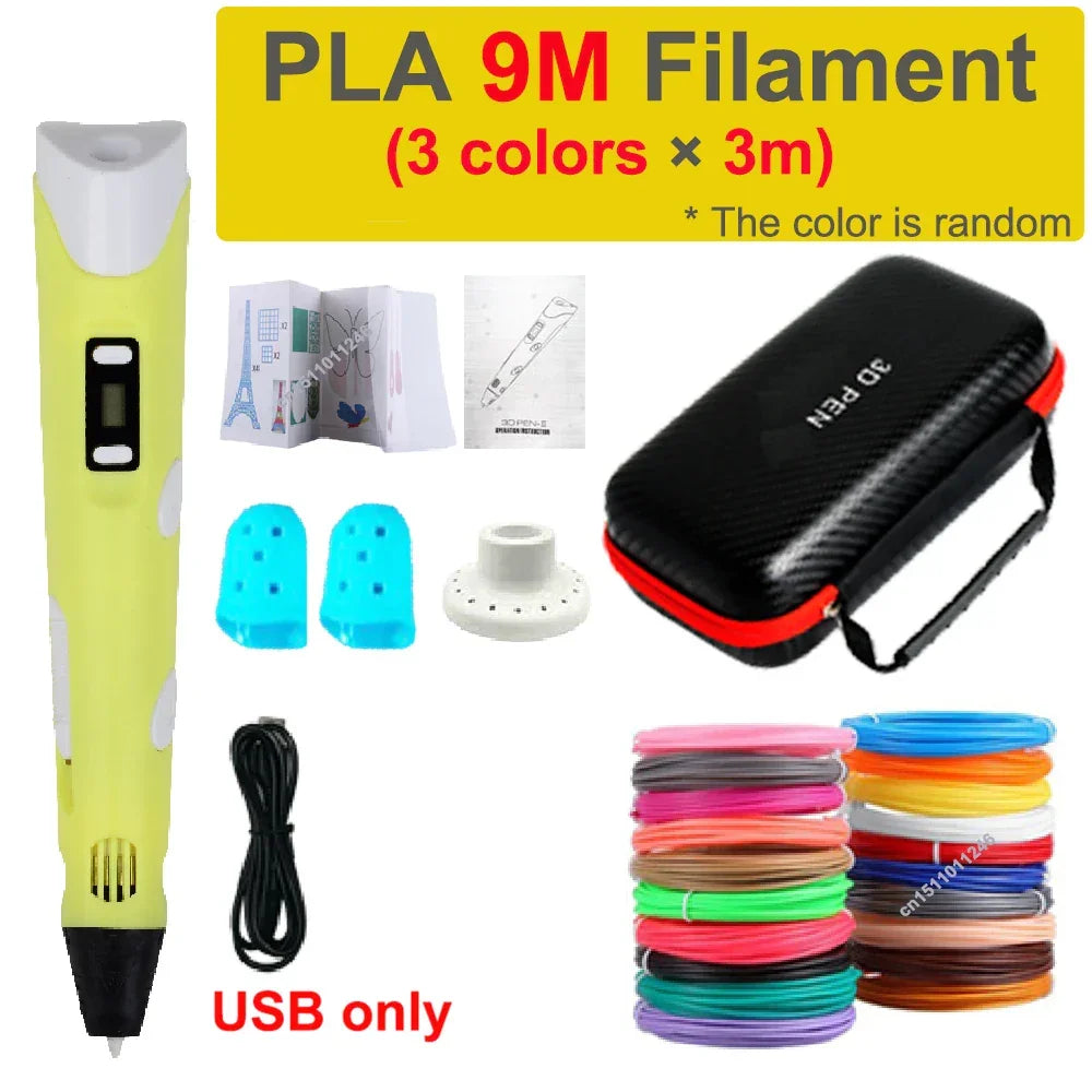 3D Pen with Travel Case and Filaments