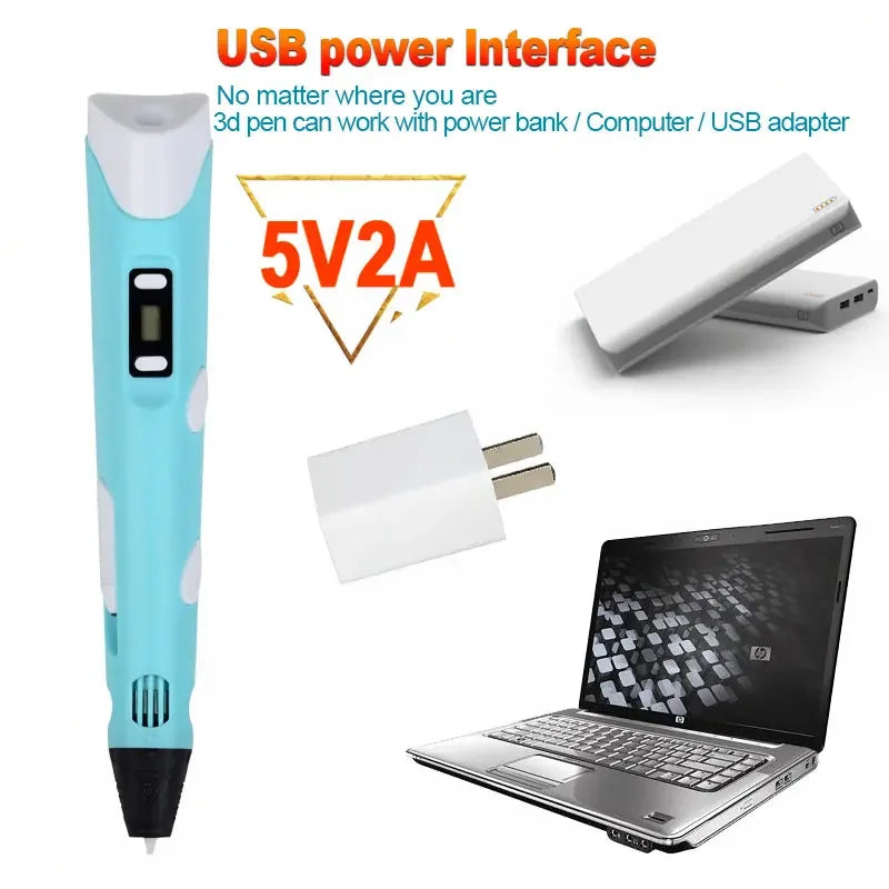 3D Pen with Travel Case and Filaments