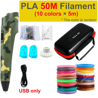 3D Pen with Travel Case and Filaments