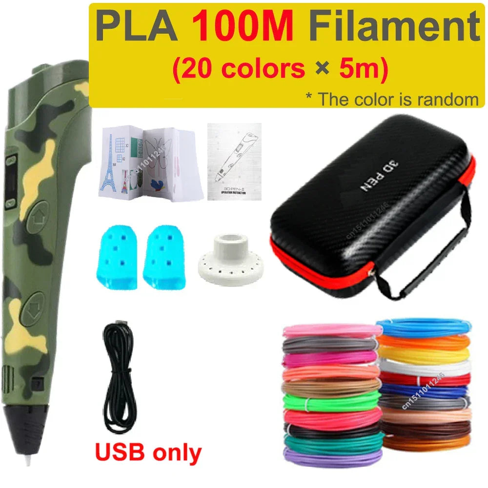 3D Pen with Travel Case and Filaments