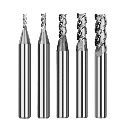 TwoTrees HRC55 3 Flute Tungsten Carbide End Mills for CNC - 5pcs