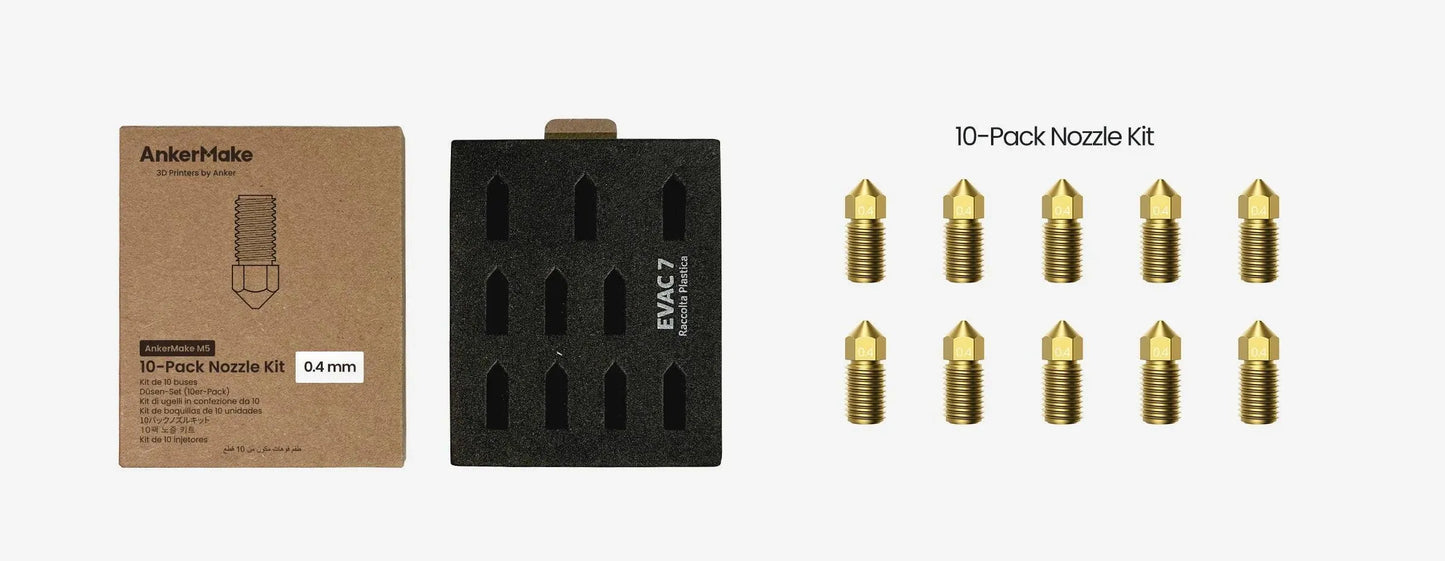 ANKERMAKE M5 / M5C BRASS NOZZLE KIT 0,4MM - 10 PCS - 3Digital | Droni e Stampanti 3D