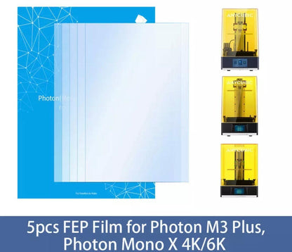 ANYCUBIC FEP Film 5 pz per Photon M3 Plus, Mono X 6K e 4K LCD 260x175mm - 3Digital | Droni e Stampanti 3D