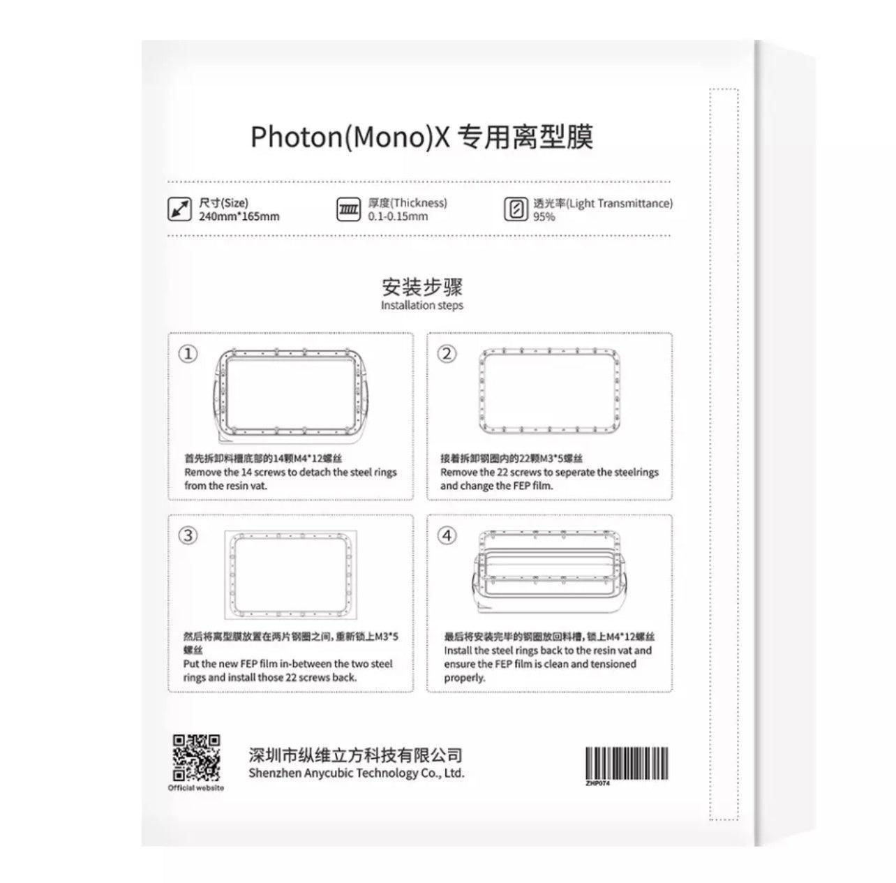 ANYCUBIC FEP Film 5 pz per Photon M3 Plus, Mono X 6K e 4K LCD 260x175mm - 3Digital | Droni e Stampanti 3D
