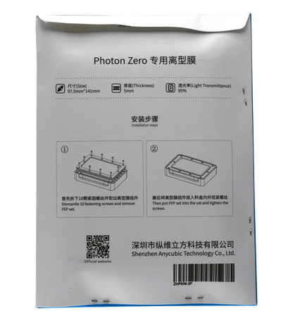 ANYCUBIC PHOTON ZERO FEP FILM (2PCS) - 3Digital | Droni e Stampanti 3D