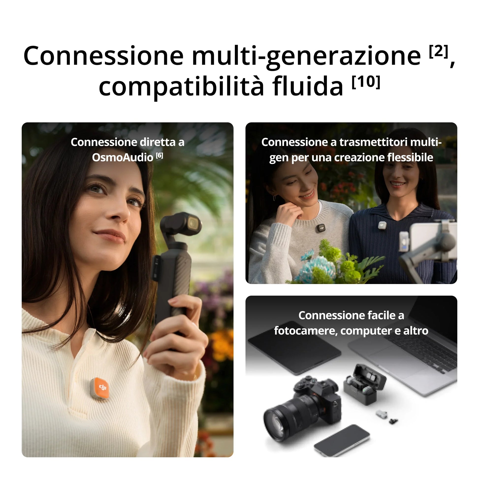 DJI Mic Mini 2 (1 TX + 1 RX mobile + Custodia di ricarica) - 3Digital | Droni e Stampanti 3D