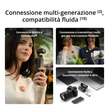DJI Mic Mini 2 (1 TX + 1 RX mobile + Custodia di ricarica) - 3Digital | Droni e Stampanti 3D