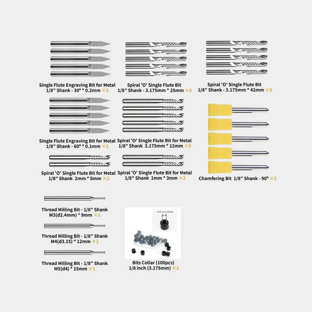 CARVERA COMMONLY USED MILLING BIT BUNDLE - 3Digital | Droni e Stampanti 3D
